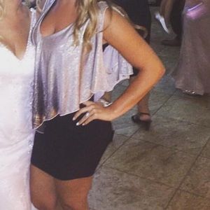 Silver/Gold And Black Mini Dress